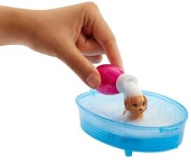 Barbie Jamn Barbie GDJ37 - Barbie pop Blond en speelset met 3 pups badje en accessoires