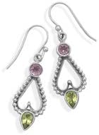 Funko Amethyst and Peridot Earrings on French Wire