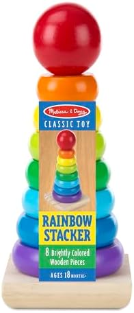 Melissa & Doug Melissa Doug Rainbow Stacker Wooden Ring Educational Toy - Wooden Rainbow