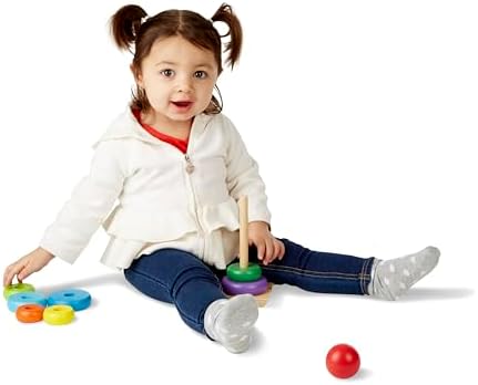 Melissa & Doug Melissa Doug Rainbow Stacker Wooden Ring Educational Toy - Wooden Rainbow