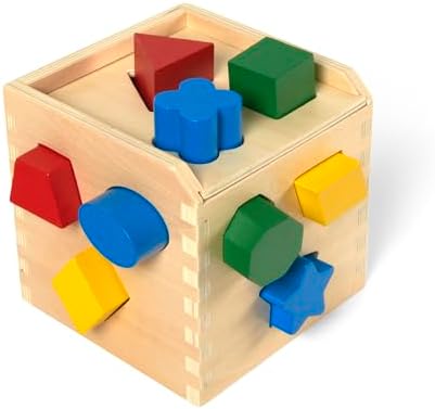 Melissa & Doug Melissa Doug Shape Sorting Cube - Classic Wooden Toy With 12 Shapes