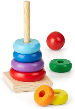 Melissa & Doug Melissa Doug Rainbow Stacker Wooden Ring Educational Toy - Wooden Rainbow