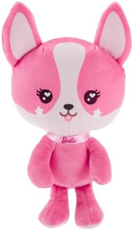 Barbie Stuffed Animal 7-inch Pink Pet Puppy Plushie with Glitter Collar