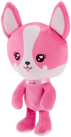 Barbie Stuffed Animal 7-inch Pink Pet Puppy Plushie with Glitter Collar