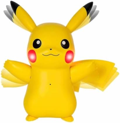 Pokemon Train and Play Deluxe Pikachu - 4.5-Inch Pikachu Figure with Lights Sounds and