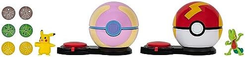 Pokemon Surprise Attack Game - 2-Inch Pikachu with Fast Ball and 2-Inch Treecko with Heal