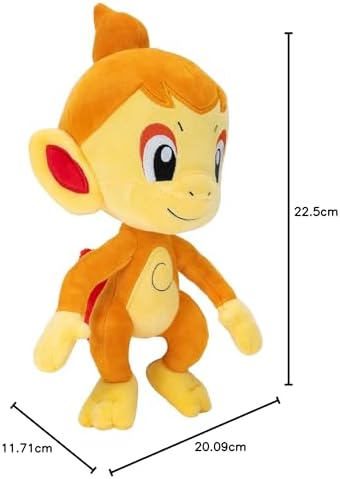 Pokemon PKW2692 Chimchar PLUSH-8-Inch Pokemon Plush-Authentic Details- Multi