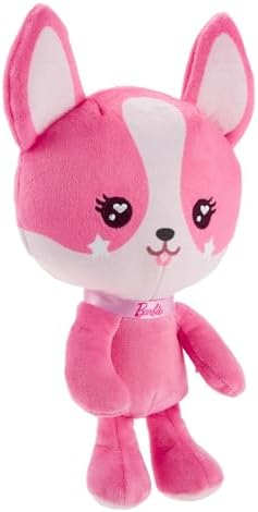Barbie Stuffed Animal 7-inch Pink Pet Puppy Plushie with Glitter Collar