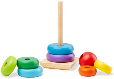 Melissa & Doug Melissa Doug Rainbow Stacker Wooden Ring Educational Toy - Wooden Rainbow
