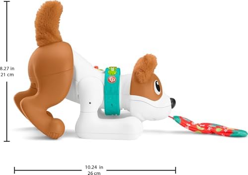 Fisher-Price Baby Learning Toy 123 Crawl with Me Puppy Electronic Dog with Smart Stages