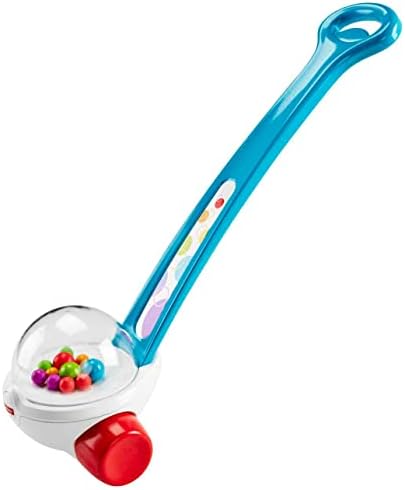 Fisher-Price Baby Toddler Toy Corn Popper Blue Push-Along with Ball-Popping Action for