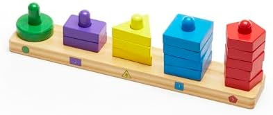 Melissa & Doug Melissa Doug Stack and Sort Board - Wooden Educational Toy for age 2 years