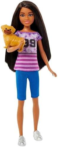 Barbie Ligaya Doll with Pet Dog from and Stacie to The Rescue Movie Dark Hair Doll