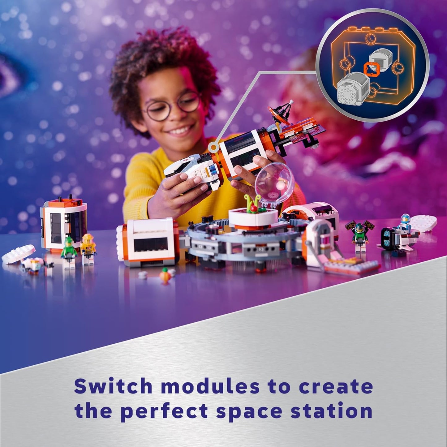 LEGO City Modular Space Station STEM Toy Modular Exploration Science Toy with 6 Astronaut