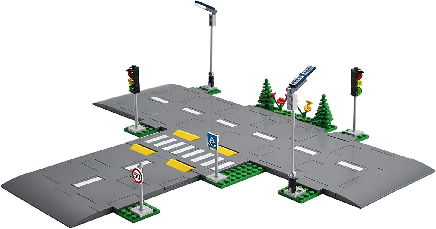 LEGO City Road Plates 60304 - Building Toy Set Featuring Traffic Lights Trees Glow in The