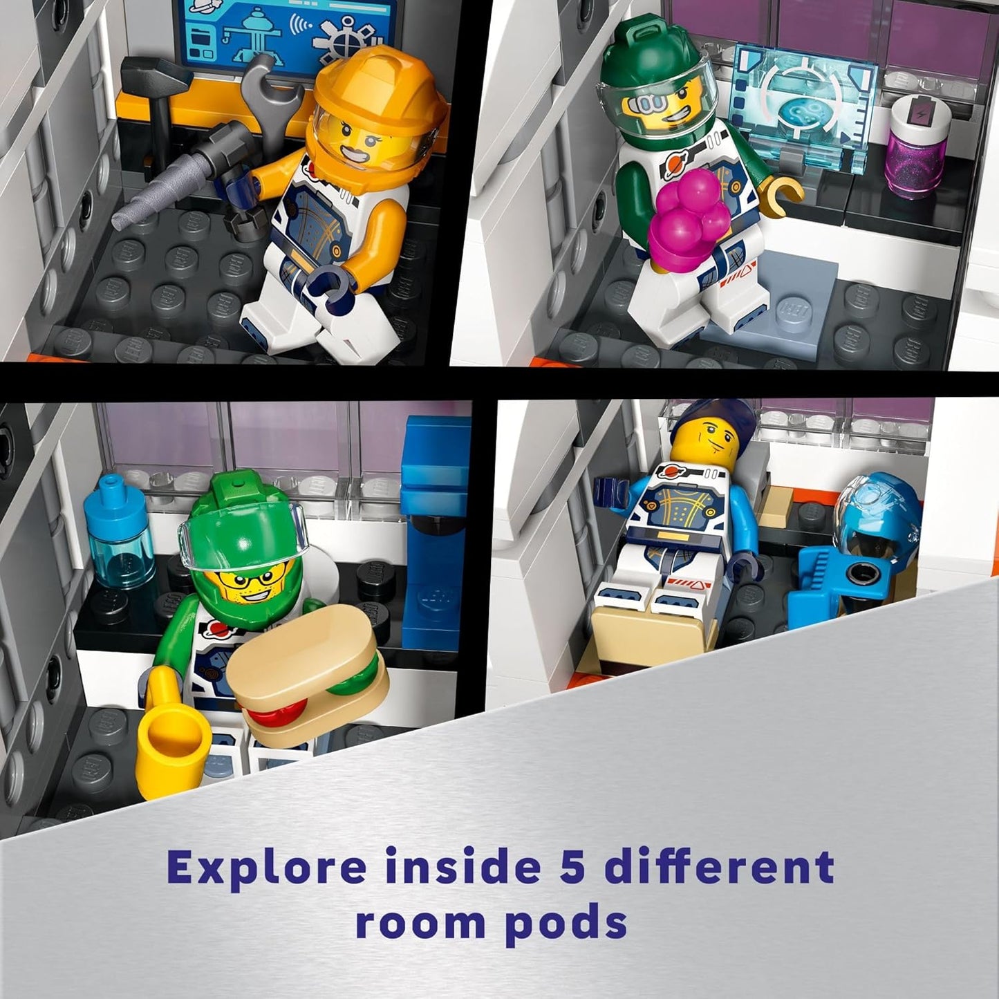 LEGO City Modular Space Station STEM Toy Modular Exploration Science Toy with 6 Astronaut