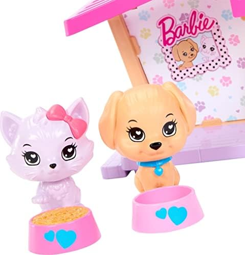 Barbie My First Barbie Story Starter Pet Care Pack with Dog House Puppy Cat Sized to Doll