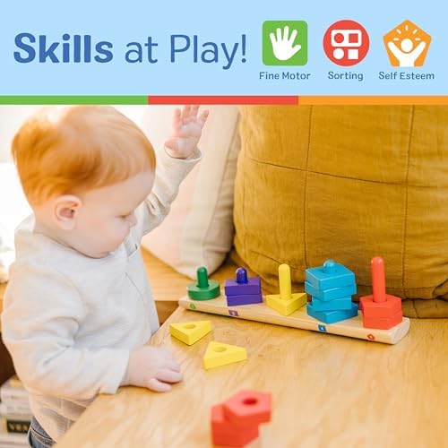 Melissa & Doug Melissa Doug Stack and Sort Board - Wooden Educational Toy for age 2 years