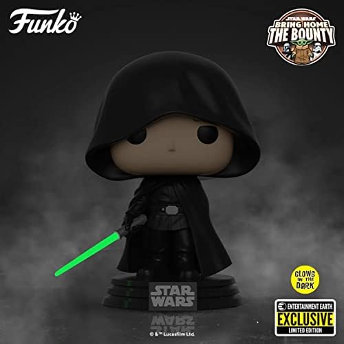 Funko POP Star Wars The Mandalorian - Luke Skywalker Glow-in-The-Dark Funko Vinyl Figure