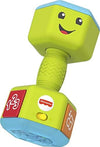 Fisher-Price Baby Toddler Toy Laugh Learn Countin' Reps Dumbbell Rattle with Learning