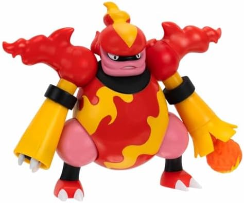 Pokemon Magmortar Battle Feature Figure - 4.5-Inch Magmortar Battle Figure with Fireball