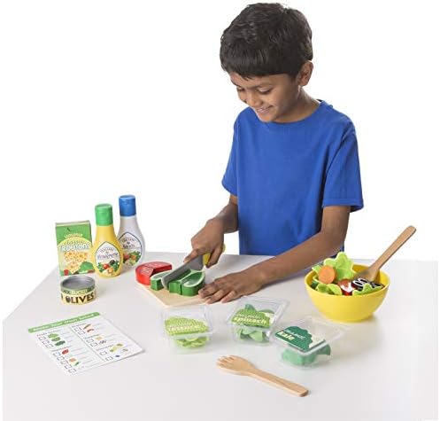 Melissa & Doug Melissa Doug Slice and Toss Salad - 52 Wooden and Felt Pieces Green -