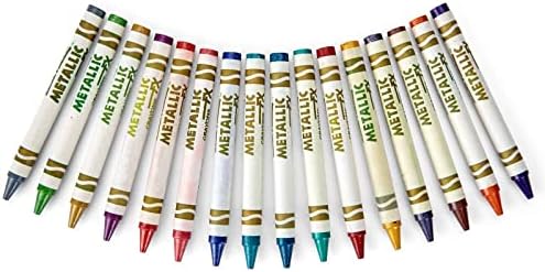 Crayola Metallic Crayons 16ct Crayons for Coloring and Drawing Glitter Shiny and Unique