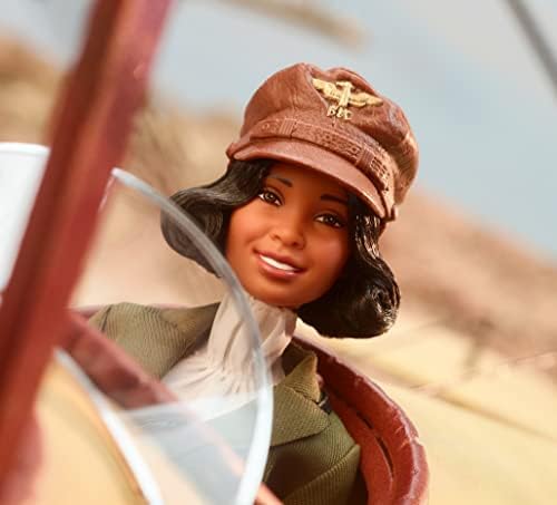 Barbie Inspiring Women Doll Bessie Coleman Dressed in Aviator Suit with Helmet and Goggles