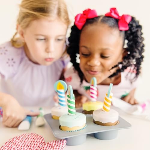 Melissa & Doug Melissa Doug Bake and Decorate Wooden Cupcake Play Food Set - FSC Certified