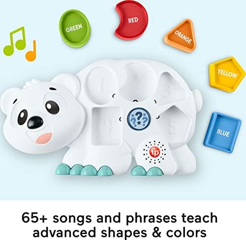 Fisher-Price Toddler Learning Toy Linkimals Puzzlin' Shapes Polar Bear with Lights Music