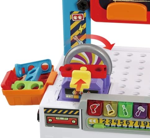 VTech My Busy Workbench Interactive Toddler Toy Pretend Play Tools 100 Pieces Lights