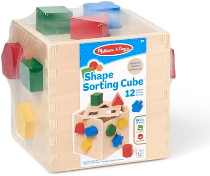 Melissa & Doug Melissa Doug Shape Sorting Cube - Classic Wooden Toy With 12 Shapes