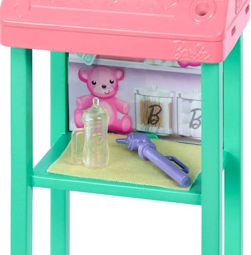 Barbie Doctor Doll with Blonde Fashion Doll Wearing Pink Scrubs 1 Baby with Furniture