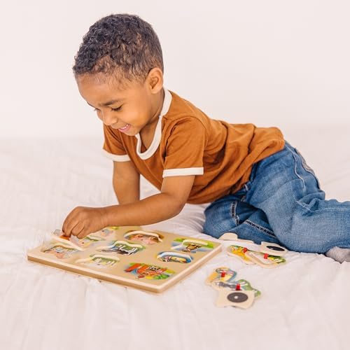 Melissa & Doug Melissa Doug Farm Sound Puzzle - Wooden Peg Puzzle With Sound Effects 9 pcs