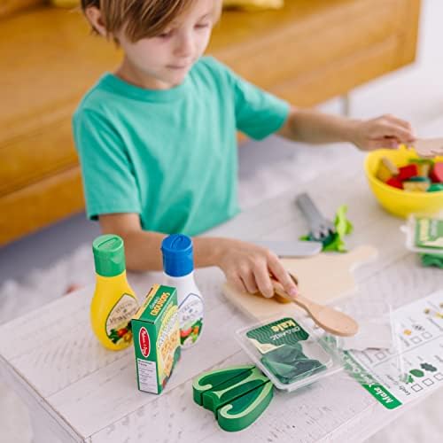 Melissa & Doug Melissa Doug Slice and Toss Salad - 52 Wooden and Felt Pieces Green -
