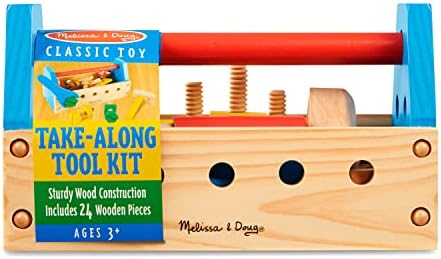 Melissa & Doug Melissa Doug Take-Along Tool Kit Wooden Construction Toy 24 pcs Multicolor
