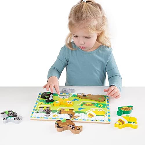 Melissa & Doug Melissa Doug Safari Wooden Chunky Puzzle - 8 Pieces - FSC Certified