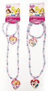 Disney Apron Pink Princess Beaded Charm Pendant 2 Necklaces and 2 Bracelets Jewelry Set