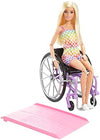 Barbie Fashionistas Doll 194 with Wheelchair Ramp Straight Blonde Hair Rainbow Romper with