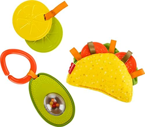 Fisher-Price Baby Taco Tuesday Set 3 Pretend Food Rattle Sensory Activities for Newbornsa
