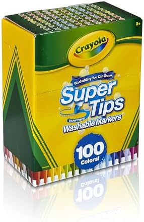 Crayola Super Tips Marker Set 100ct Fine Point Washable Markers Drawing Markers for