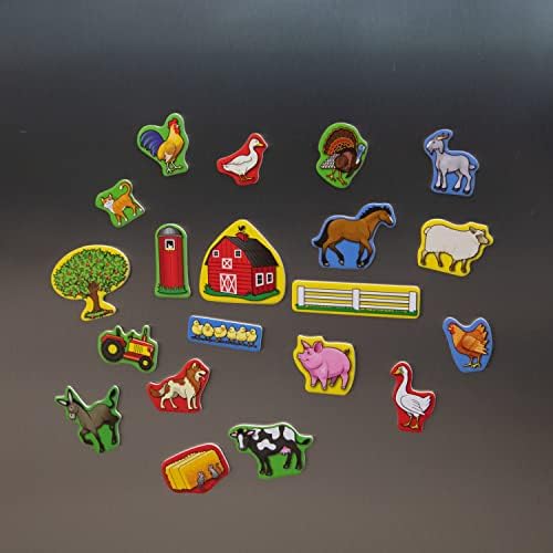 Melissa & Doug Melissa Doug 20 Wooden Farm Magnets in a Box Cute Barnyard Animal Fridge