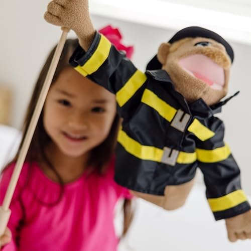 Melissa & Doug Melissa Doug Rescue Puppet Set - Police Officer and Firefighter - Soft Plush
