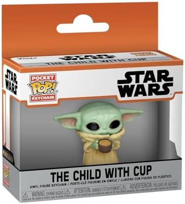 Funko Pop The Mandalorian Cute Keychain Grogu with Cup