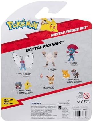 Pokemon Battle Figure 3 Pack - Features 2-Inch Snivy and Pawmi and 3-Inch Lucario Battle