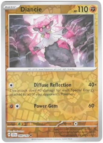 Pokemon - Diancie 086142 - Stellar Crown Reverse Foil - Single Card