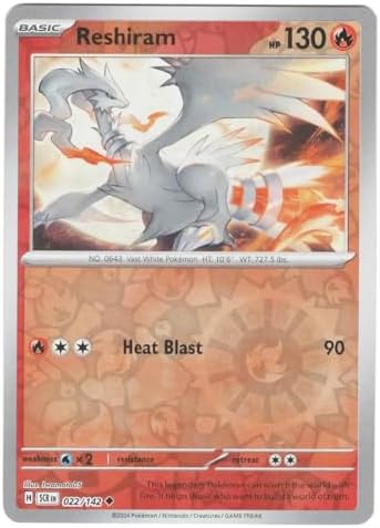 Pokemon - Reshiram 022142 - Stellar Crown Reverse Foil - Single Card