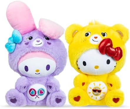 Care Bears Hello Kitty Loves Cheer Bear 10 Plush 2-Pack - Soft Huggable Material
