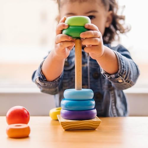 Melissa & Doug Melissa Doug Rainbow Stacker Wooden Ring Educational Toy - Wooden Rainbow