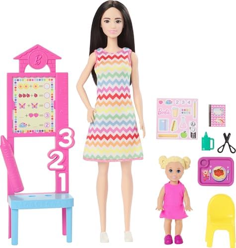 Barbie Teacher Doll with Brunette Fashion Doll with Printed Dress 1 Toddler Doll Teaching